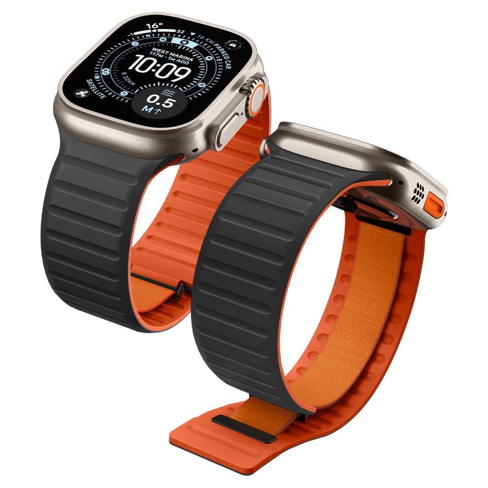 Spigen Athlex Air M-band för Apple Watch 49mm / 46mm / 45mm / 44mm-serien, svart orange AMP11534
