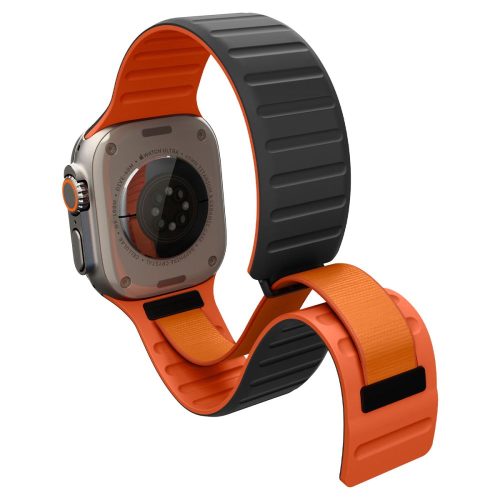Spigen Athlex Air M-band för Apple Watch 49mm / 46mm / 45mm / 44mm-serien, svart orange AMP11534