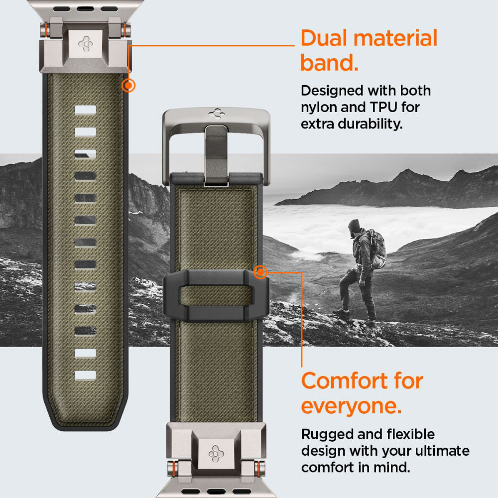Spigen DuraPro Armor rem för Apple Watch 49mm / 46mm / 45mm / 44mm / 42mm Series, Grön AMP09102