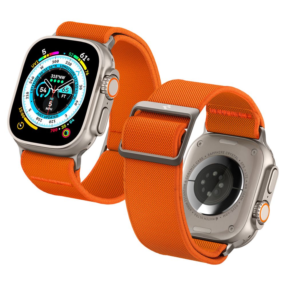 Spigen Fit Lite Ultra klockarmband för Apple Watch 49mm / 46mm / 45mm / 44mm / 42mm Series, Orange AMP05986