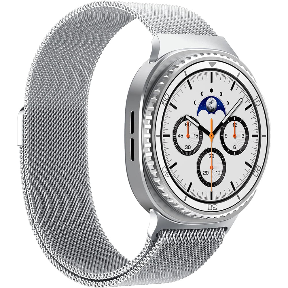 Spigen Metal Fit-armband för Samsung Galaxy Watch9 / Watch8 / Watch8 Classic-serien, Silver AMP10121