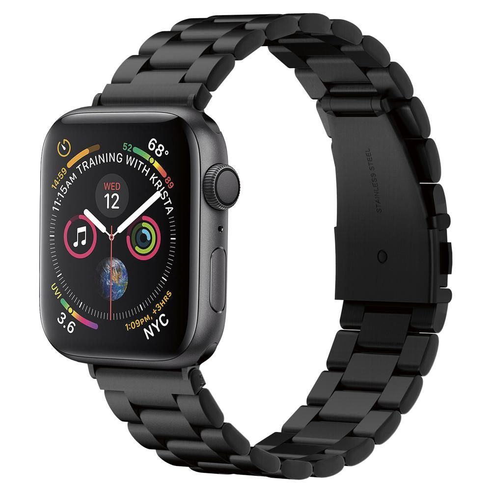 Spigen Modern Fit klockarmband för Apple Watch 49mm / 46mm / 45mm / 44mm / 42mm Series, Svart 062MP25403