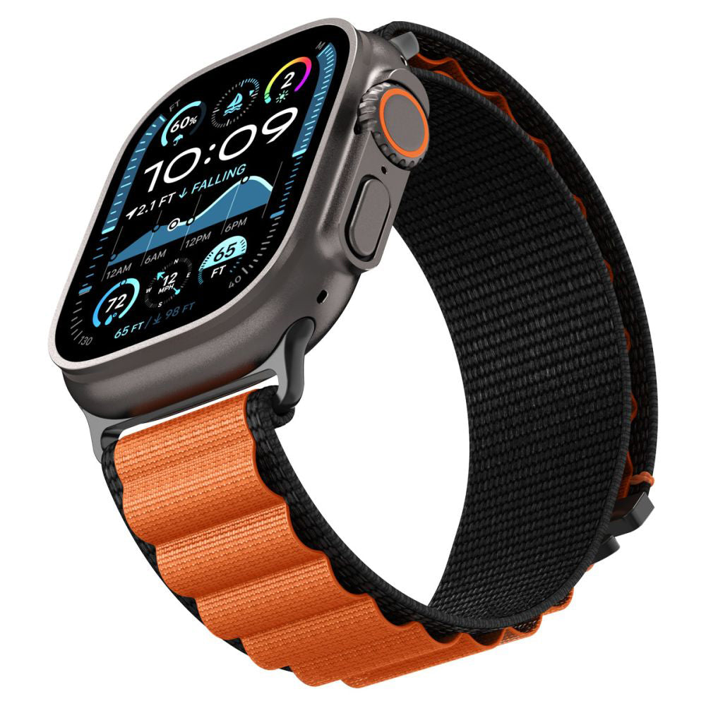 Spigen WBF1 rem för Apple Watch 49mm / 46mm / 45mm / 44mm Series, Svart Orange AMP10145