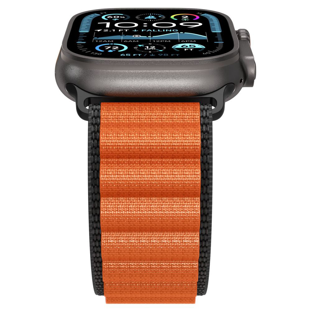 Spigen WBF1 rem för Apple Watch 49mm / 46mm / 45mm / 44mm Series, Svart Orange AMP10145