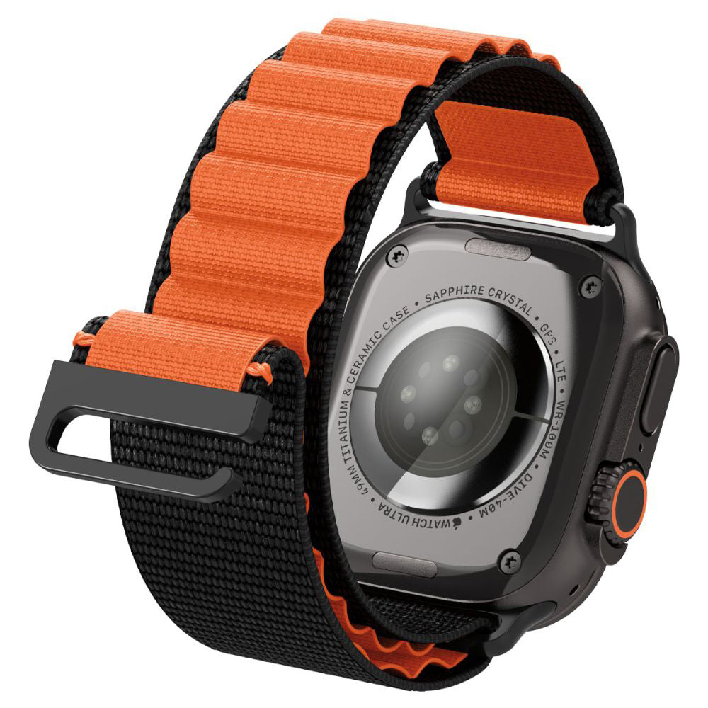 Spigen WBF1 rem för Apple Watch 49mm / 46mm / 45mm / 44mm Series, Svart Orange AMP10145