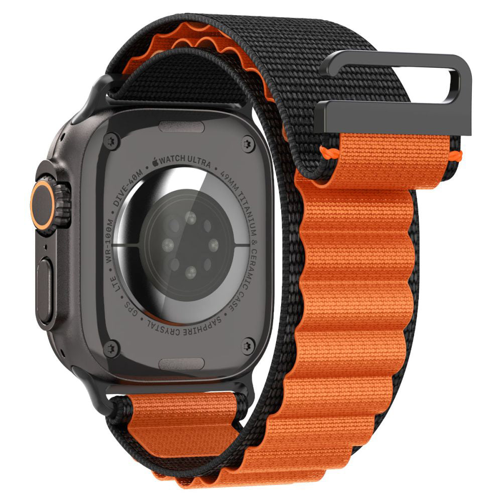 Spigen WBF1 rem för Apple Watch 49mm / 46mm / 45mm / 44mm Series, Svart Orange AMP10145