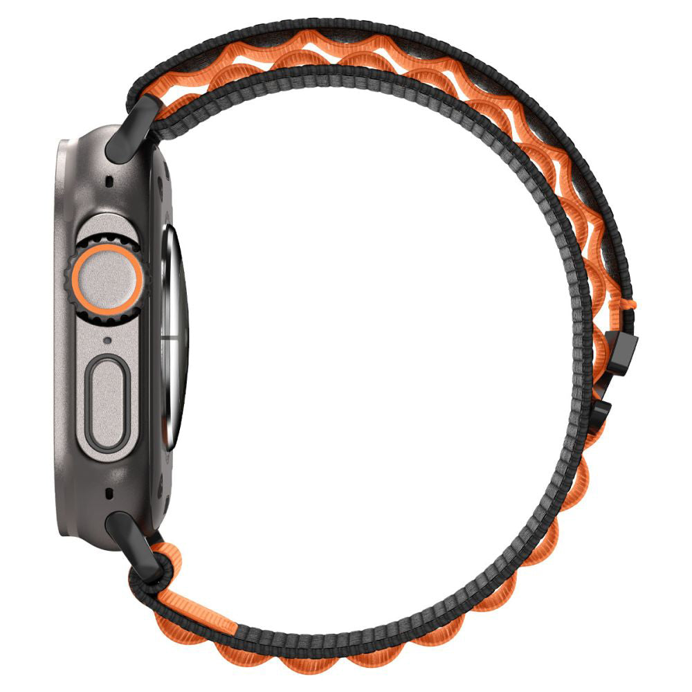 Spigen WBF1 rem för Apple Watch 49mm / 46mm / 45mm / 44mm Series, Svart Orange AMP10145