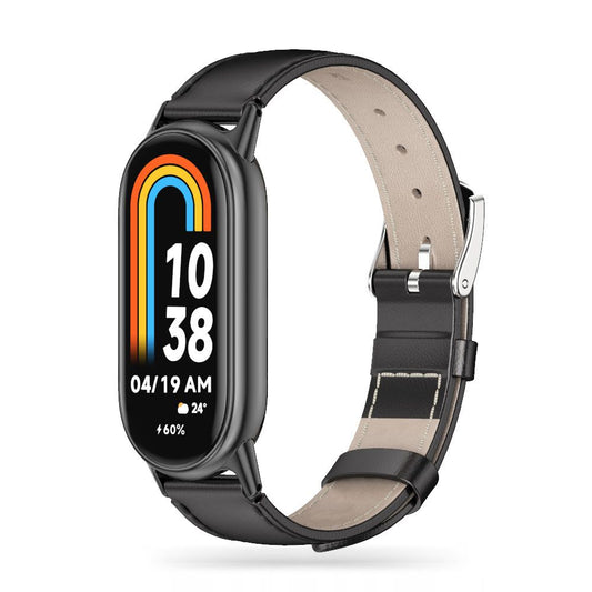 Tech-Protect läderanpassad rem för Xiaomi Smart Band 8/9, svart