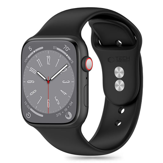 Tech-Protect silikonarmband för Apple Watch 49mm / 45mm / 44mm / 42mm-serien, svart