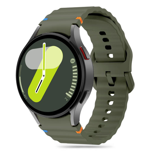 Tech-Protect Sportarmband i silikon för Samsung Galaxy Watch7 / Watch FE / Watch6 / Watch5 / Watch4-serien, Khaki