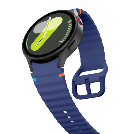 Tech-Protect Sportarmband i silikon för Samsung Galaxy Watch7 / Watch FE / Watch6 / Watch5 / Watch4-serien, marinblå