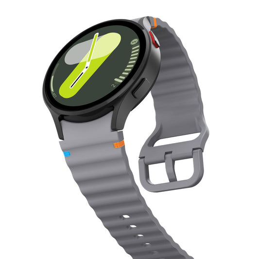 Tech-Protect Sportarmband i silikon för Samsung Galaxy Watch7 / Watch FE / Watch6 / Watch5 / Watch4-serien, grå