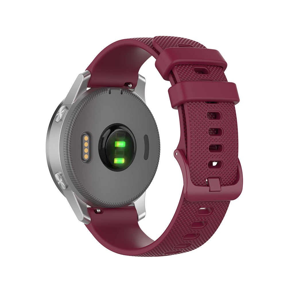Techsuit W006 rem för Huawei Watch / Garmin Watch Series, 18mm, Körsbärsröd