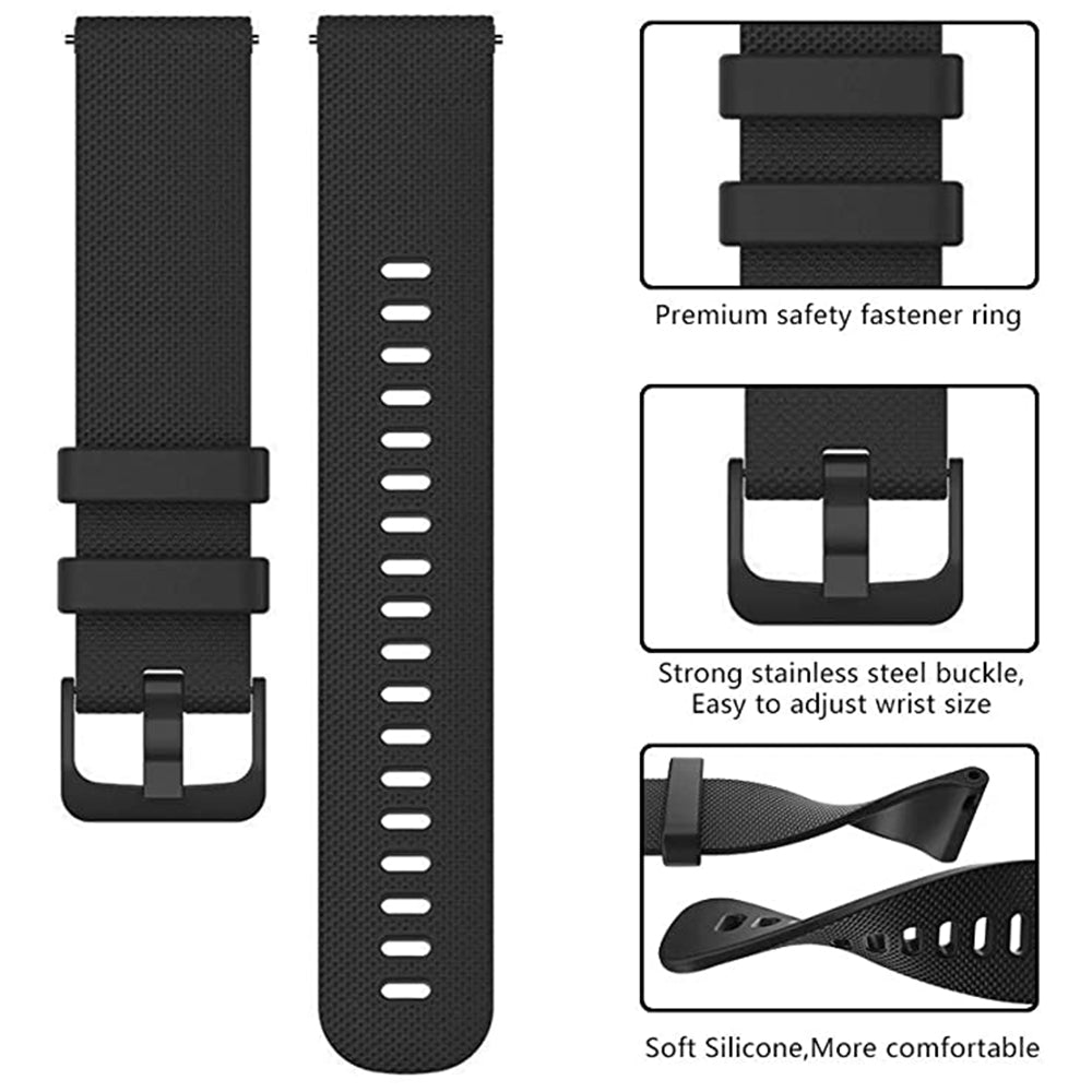 Techsuit W006 rem för Samsung Galaxy Watch / Huawei Watch Series, 22mm, Svart