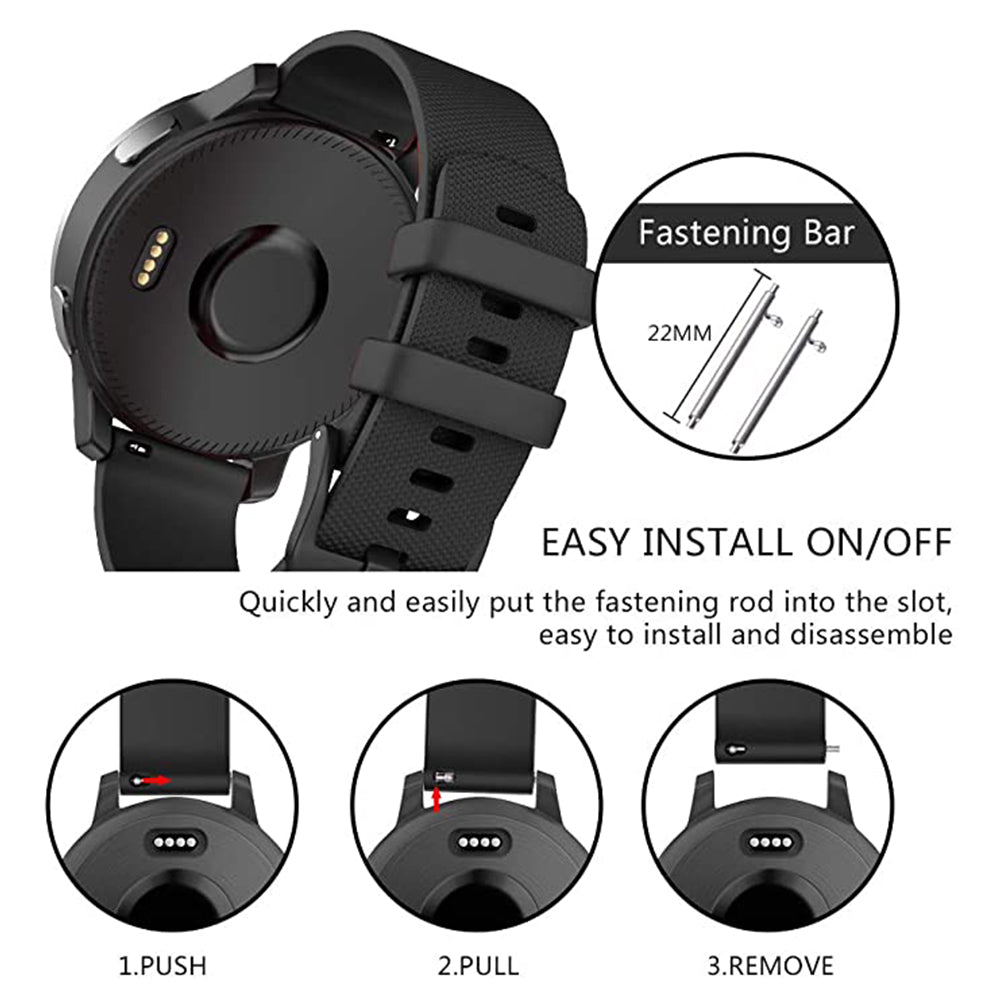 Techsuit W006 rem för Samsung Galaxy Watch / Huawei Watch Series, 22mm, Svart