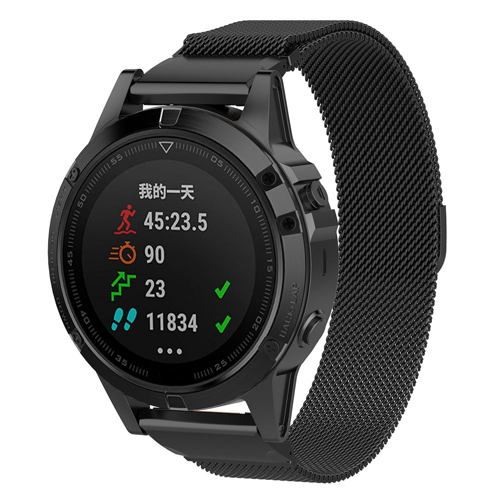 Techsuit W009 rem för Garmin Instinct / Approach / Fenix Watch Series, 20mm, Svart