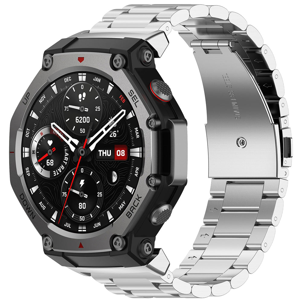 Techsuit W010 rem för Amazfit T-Rex 3, Silver