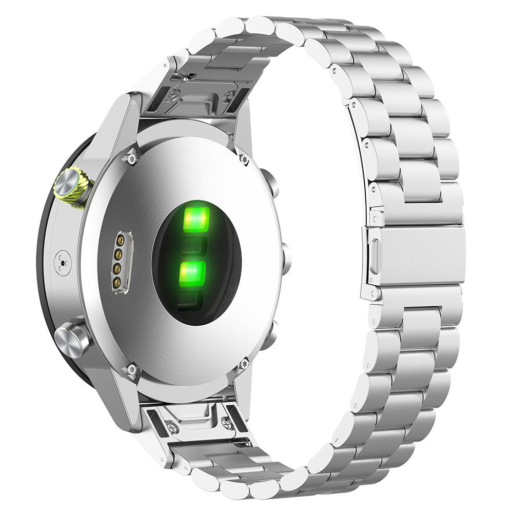 Techsuit W010 rem för Garmin Instinct / Approach / Fenix Watch Series, 20mm, Silver