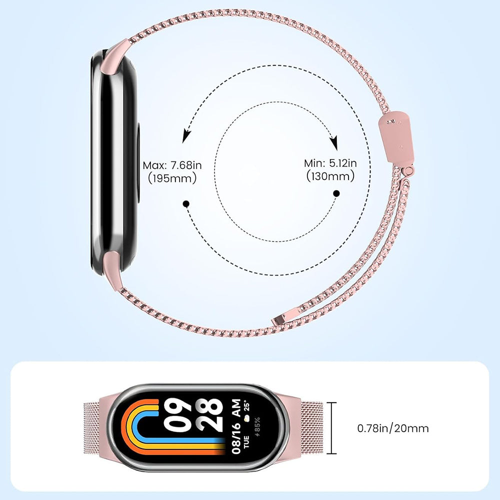 Techsuit W022 rem för Xiaomi Smart Band 9 / 8, 15mm, Roséguld