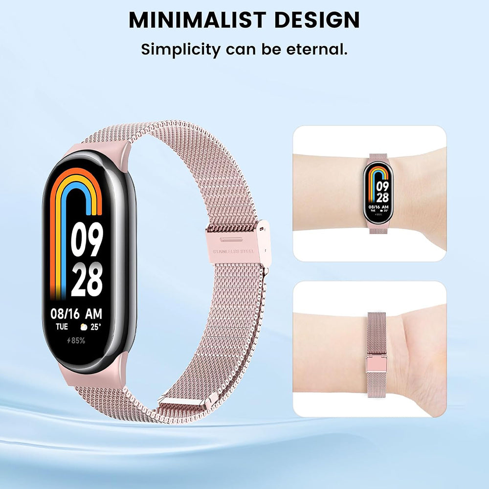 Techsuit W022 rem för Xiaomi Smart Band 9 / 8, 15mm, Roséguld
