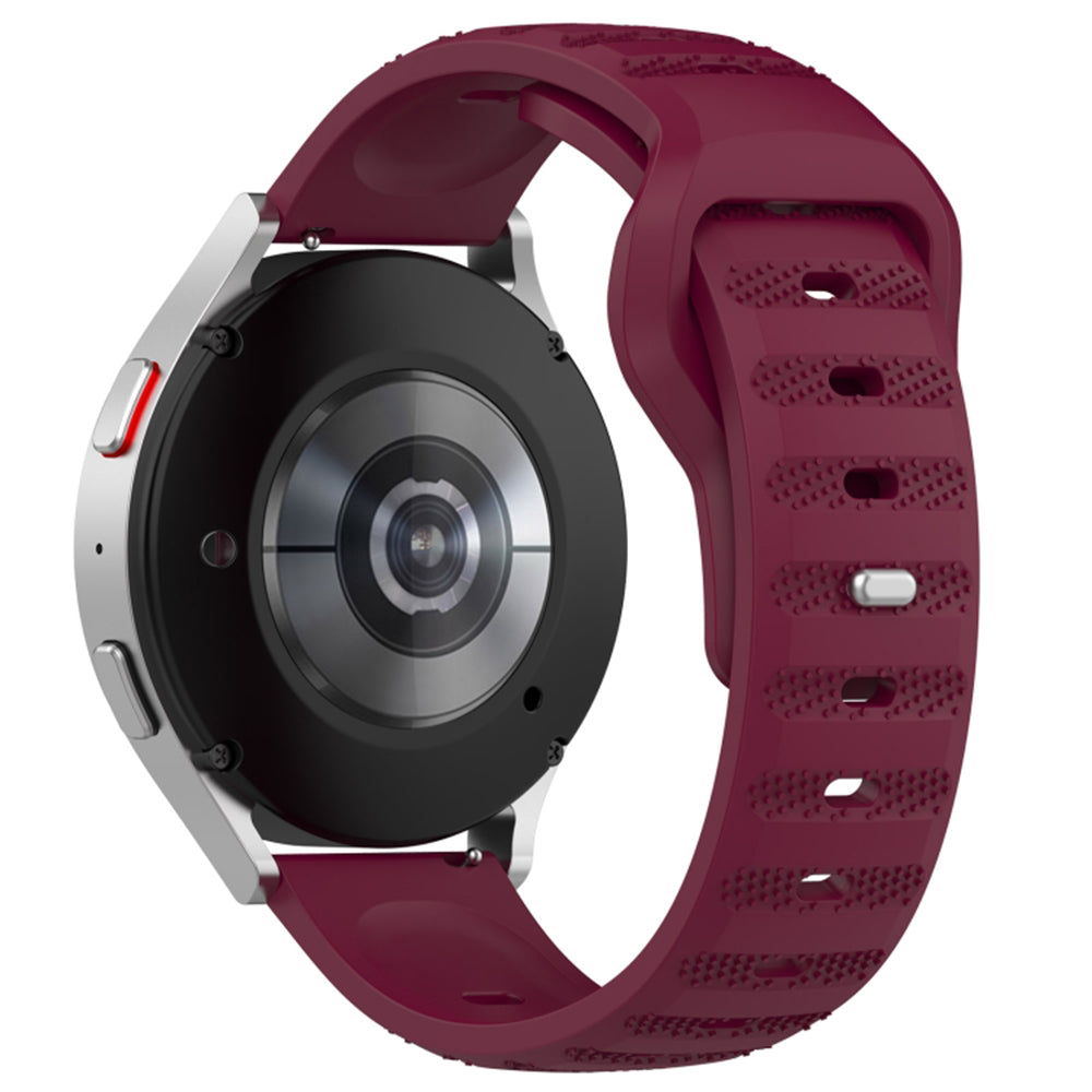 Techsuit W050 rem för Samsung Galaxy Watch / Huawei Watch Series, 20mm, Körsbärsröd