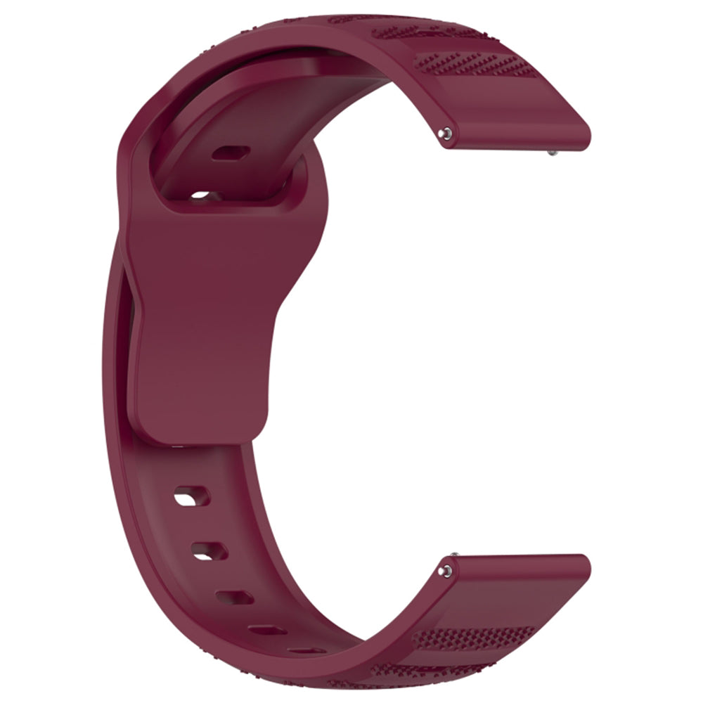 Techsuit W050 rem för Samsung Galaxy Watch / Huawei Watch Series, 20mm, Körsbärsröd