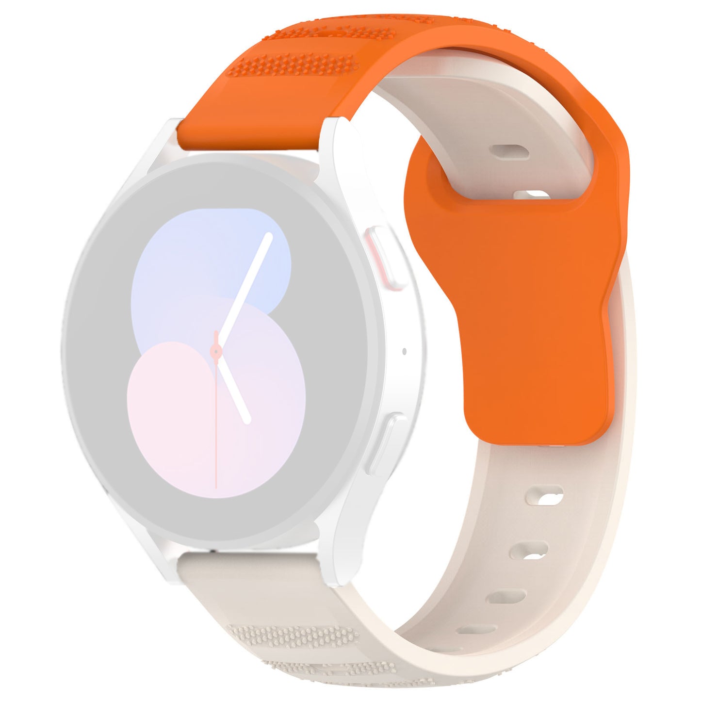 Techsuit W050 rem för Samsung Galaxy Watch / Huawei Watch Series, Beige Orange