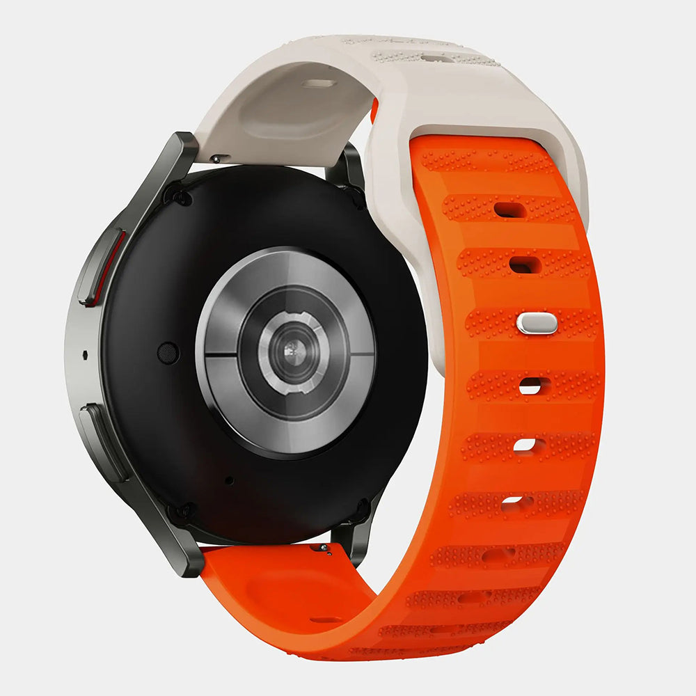 Techsuit W050 rem för Samsung Galaxy Watch / Huawei Watch Series, Beige Orange