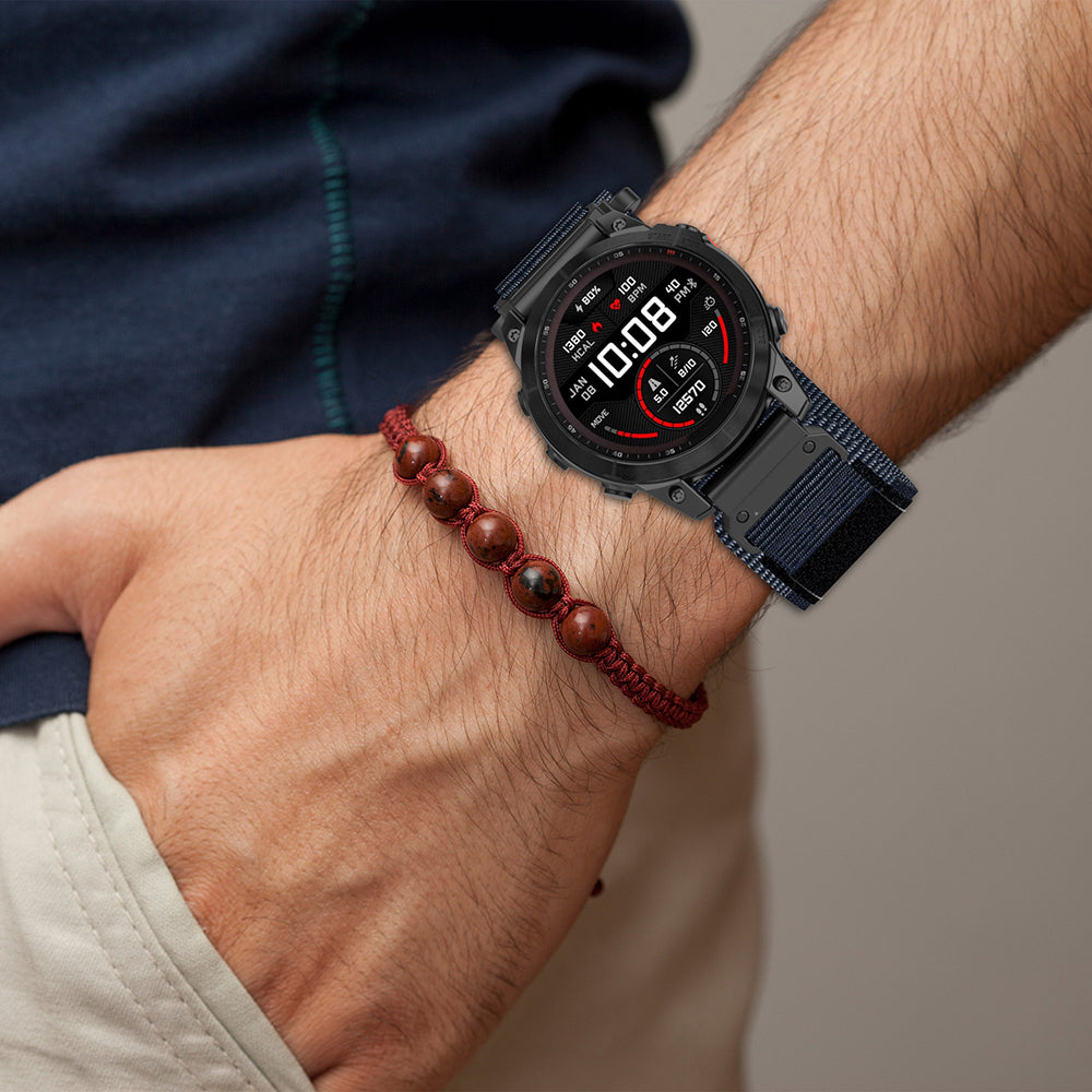 Techsuit W057 klockarmband för Garmin Instinct / Approach / Fenix Watch Series, 20mm, Marinblå