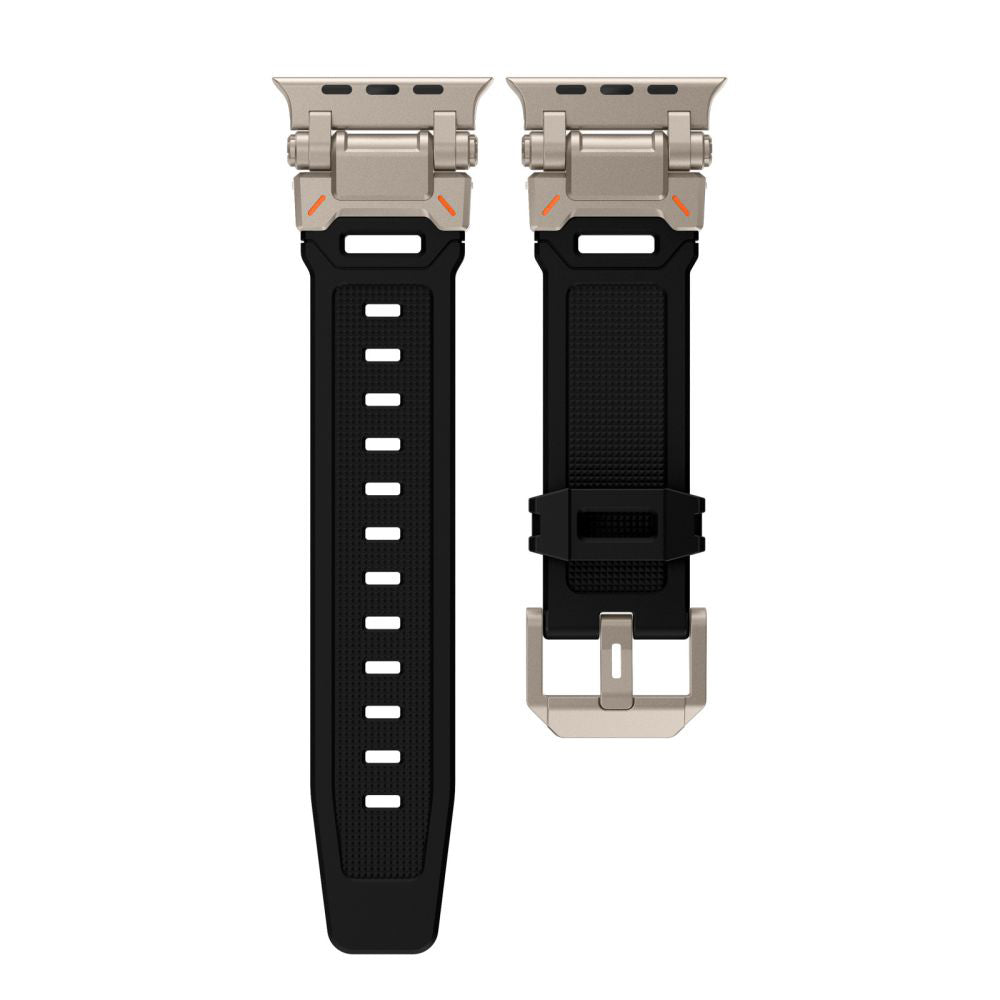 Techsuit W064 rem för Apple Watch 49mm / 46mm / 45mm / 44mm / 42mm Series, Svart Silver