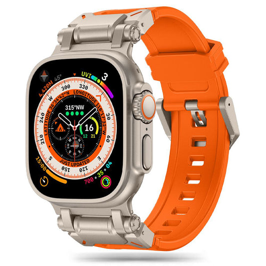 Techsuit W064 klockarmband för Apple Watch 49mm / 46mm / 45mm / 44mm / 42mm Series, Silver Orange