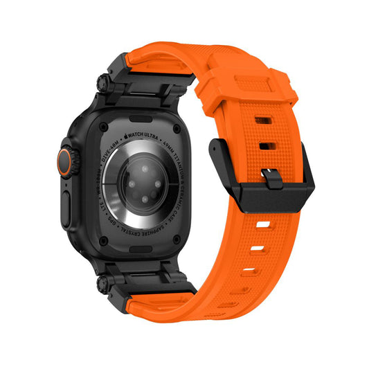 Techsuit W064 klockarmband för Apple Watch 49mm / 46mm / 45mm / 44mm / 42mm Series, Svart Orange