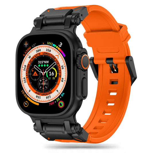 Techsuit W064 klockarmband för Apple Watch 49mm / 46mm / 45mm / 44mm / 42mm Series, Svart Orange