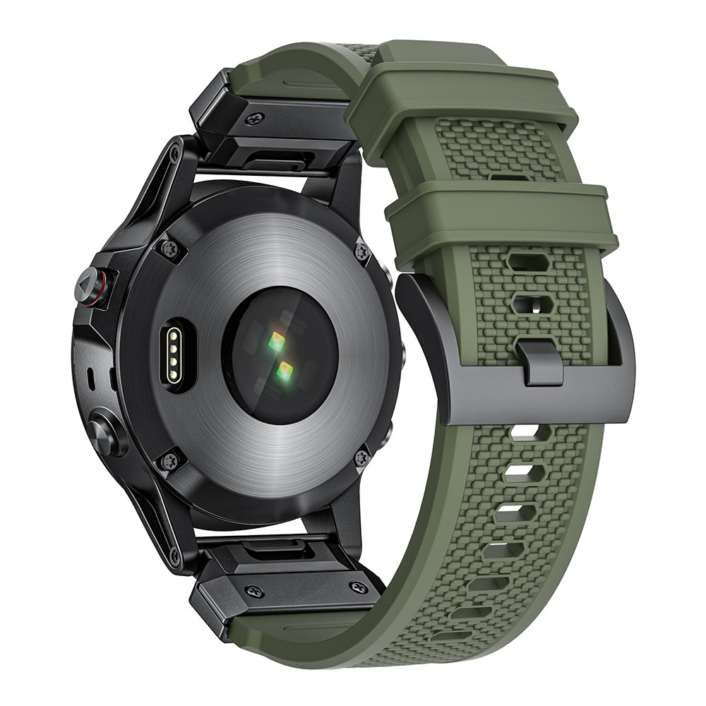Techsuit W068 rem för Garmin Watch Fenix Series, 26mm, Svart Orange