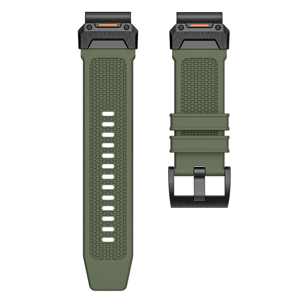 Techsuit W068 rem för Garmin Watch Fenix Series, 26mm, Svart Orange