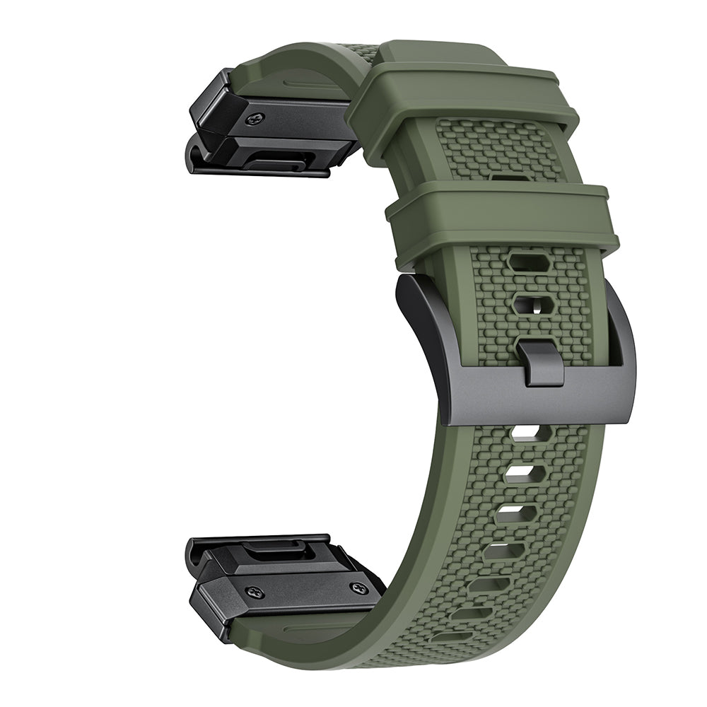 Techsuit W068 rem för Garmin Watch Fenix Series, 26mm, Svart Orange