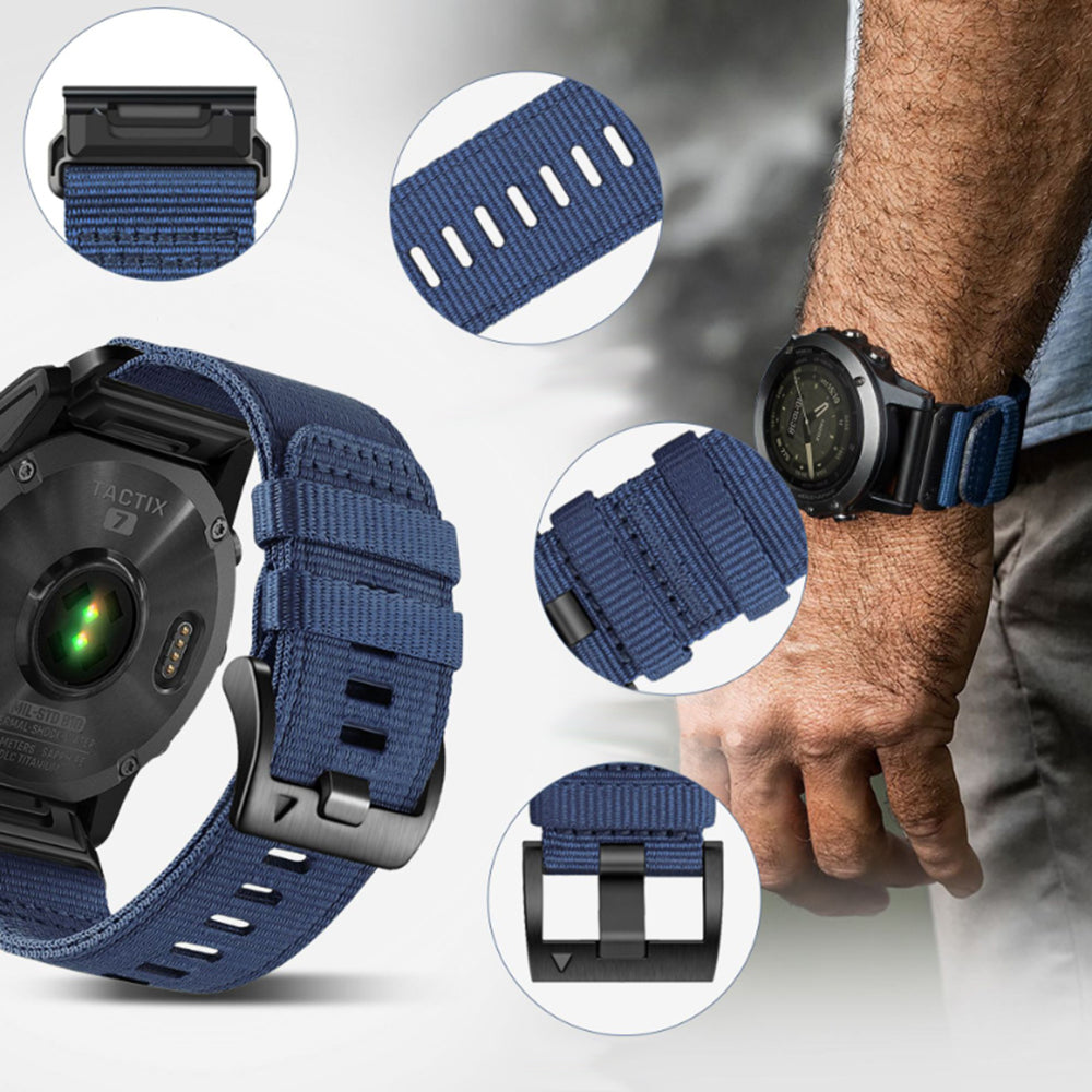 Techsuit W070 rem för Garmin Instinct / Approach / Fenix Watch Series, 20mm, Grön