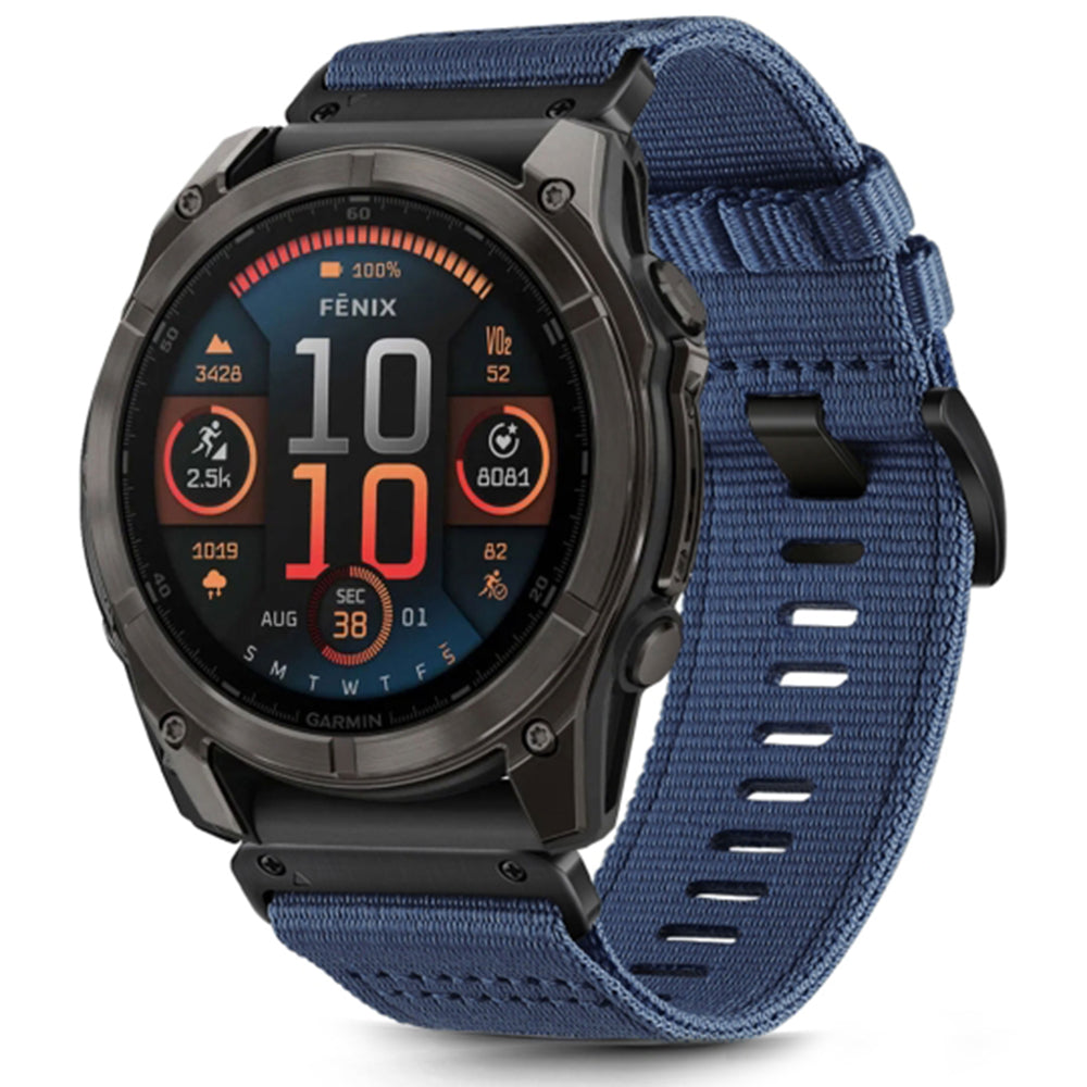 Techsuit W070 rem för Garmin Watch Fenix / Forerunner / Approach Series, 22mm, Marinblå