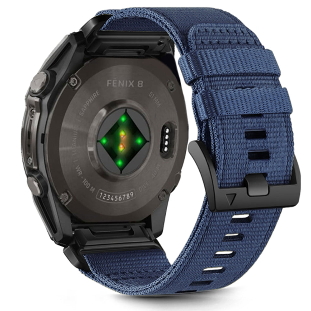 Techsuit W070 rem för Garmin Watch Fenix / Forerunner / Approach Series, 22mm, Marinblå
