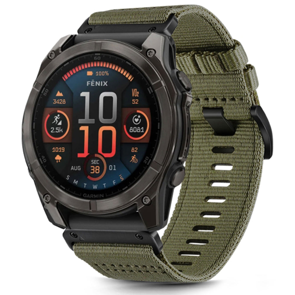 Techsuit W070 rem för Garmin Watch Fenix / Forerunner Series, 22mm, Mörkgrön