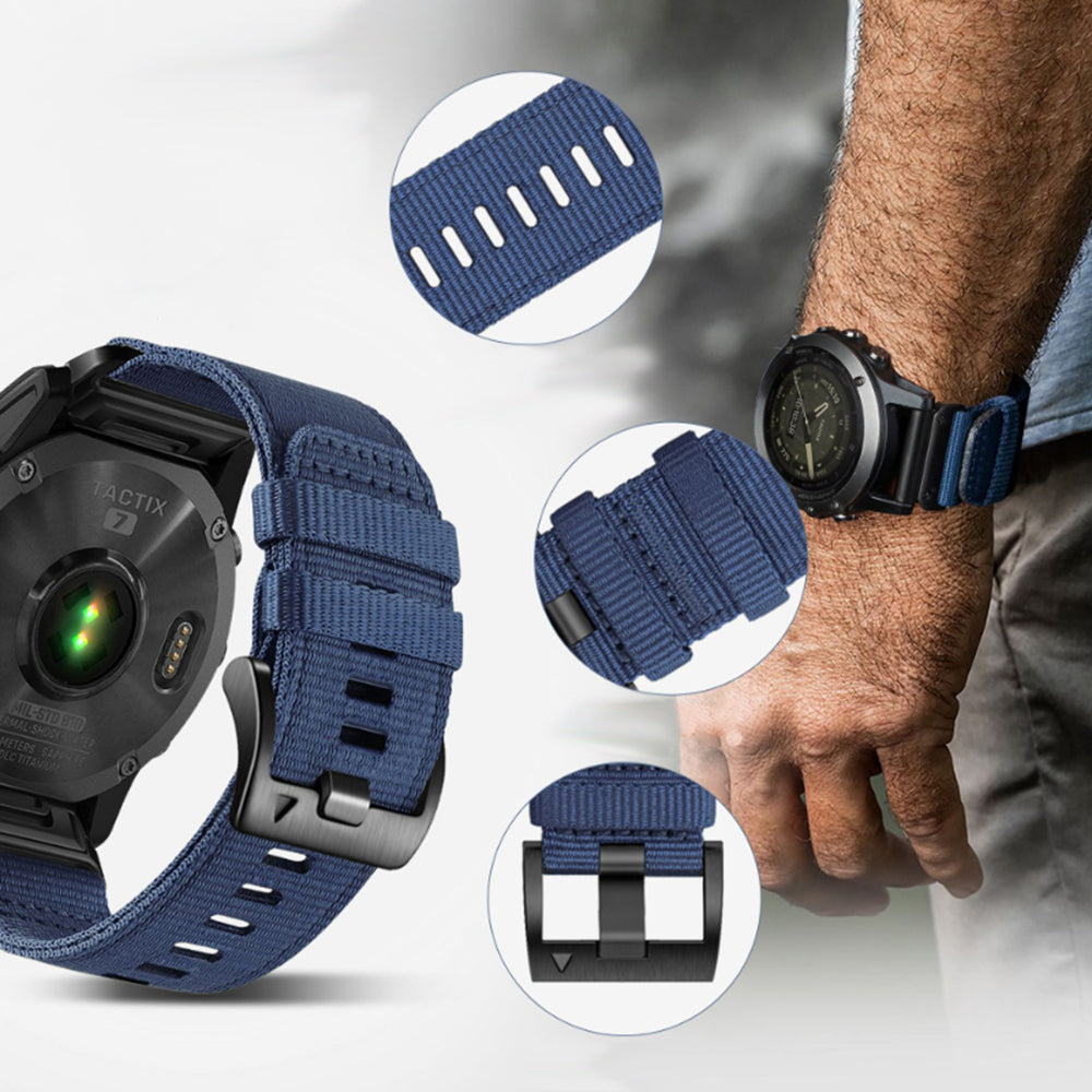 Techsuit W070 klockarmband för Samsung Galaxy Watch / Huawei Watch Series, 22mm, Marinblå