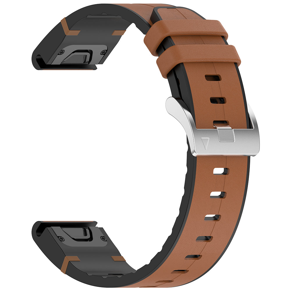 Techsuit W071 rem för Garmin Instinct / Approach / Fenix Watch Series, 20mm, Brun