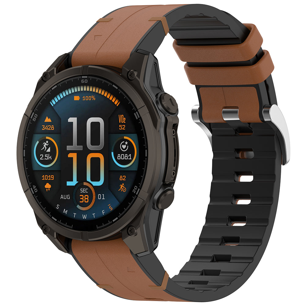 Techsuit W071 rem för Garmin Watch Fenix / Forerunner Series, 22mm, Brun
