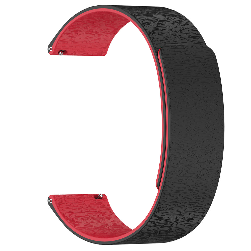 Techsuit W074 rem för Huawei Watch / Garmin Watch Series, 18mm, Svart Röd