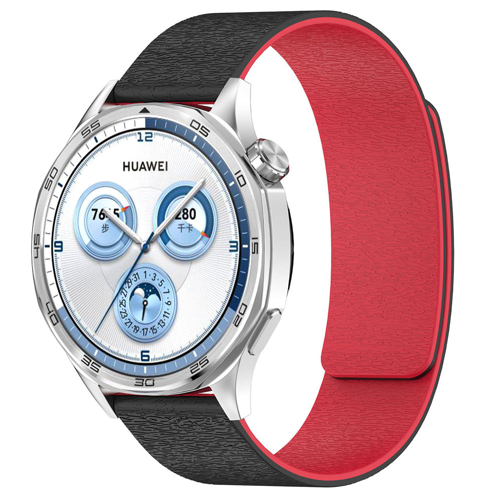 Techsuit W074 rem för Huawei Watch / Garmin Watch Series, 18mm, Svart Röd