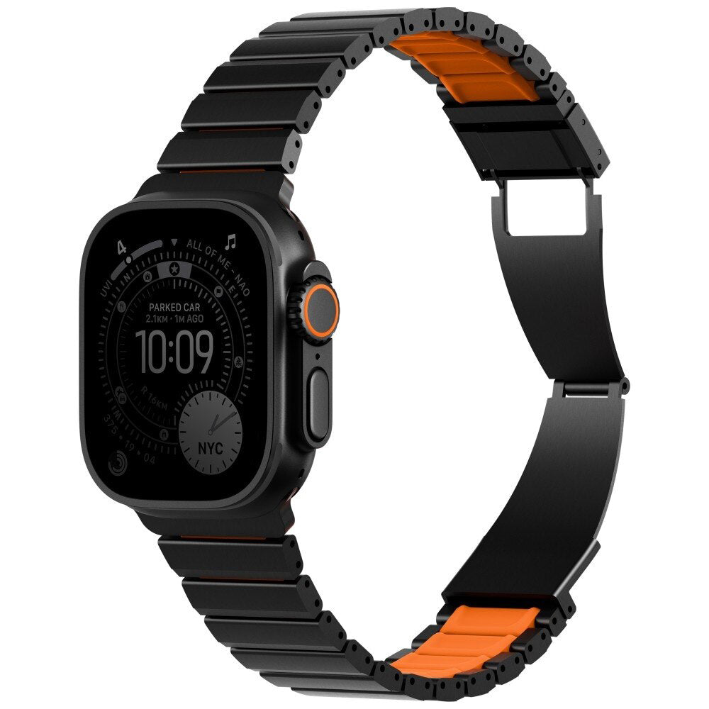 UNIQ Strova Flex-armband för Apple Watch 49mm / 46mm / 45mm / 44mm / 42mm-serien, Svart Orange