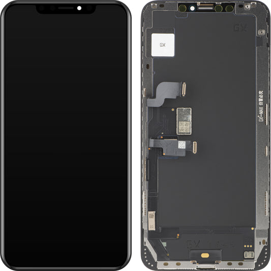 GX Touchscreen Display för Apple iPhone XS Max, med ram, OLED-version, svart