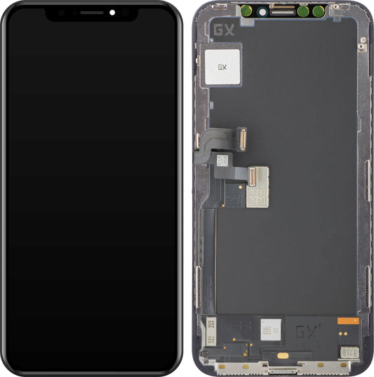 Pekskärmsdisplay GX för Apple iPhone X, med ram, OLED-version, svart
