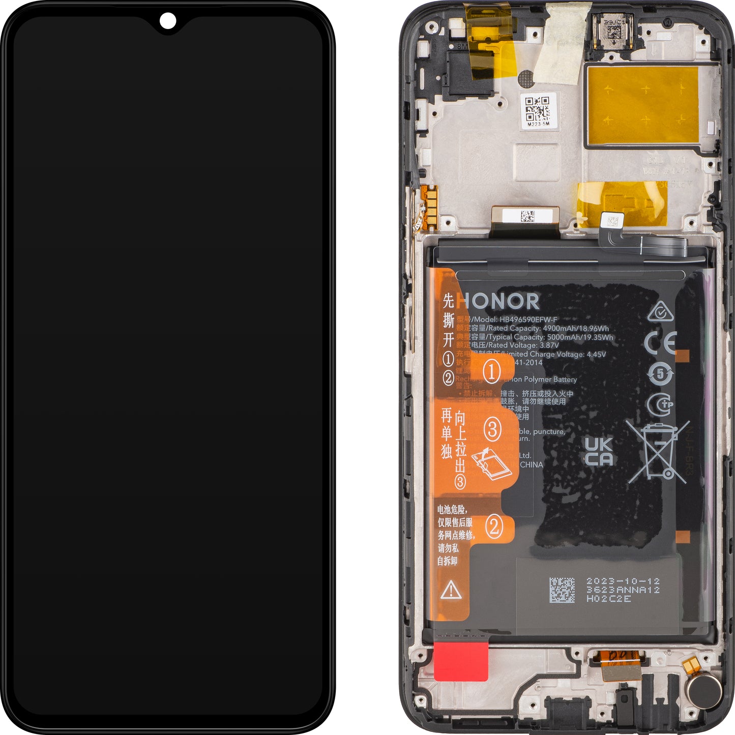 Display med Touchscreen Honor X5, med Ram och Batteri, Svart, Service Pack 0235AENL