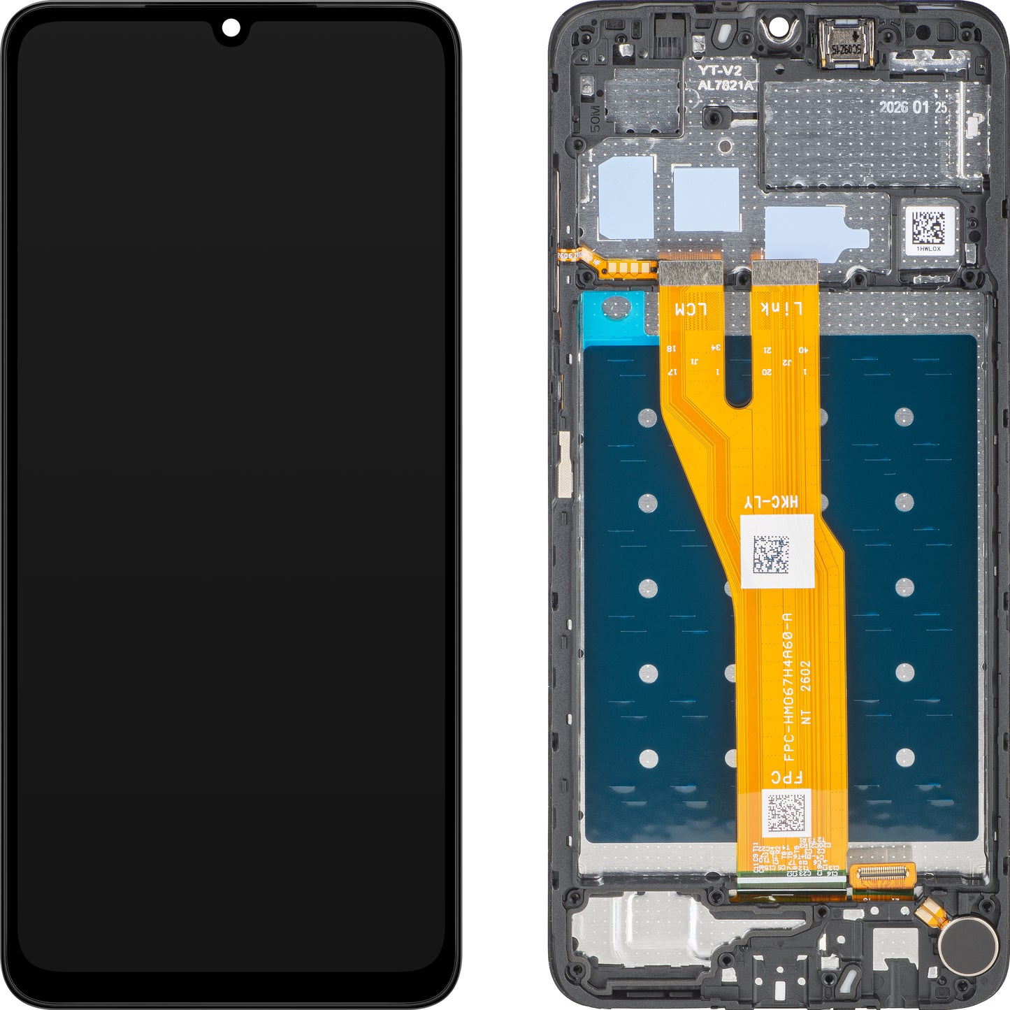 Touchscreen-display Honor X5c / X5c Plus, med ram, svart, Service Pack 9707ACHU